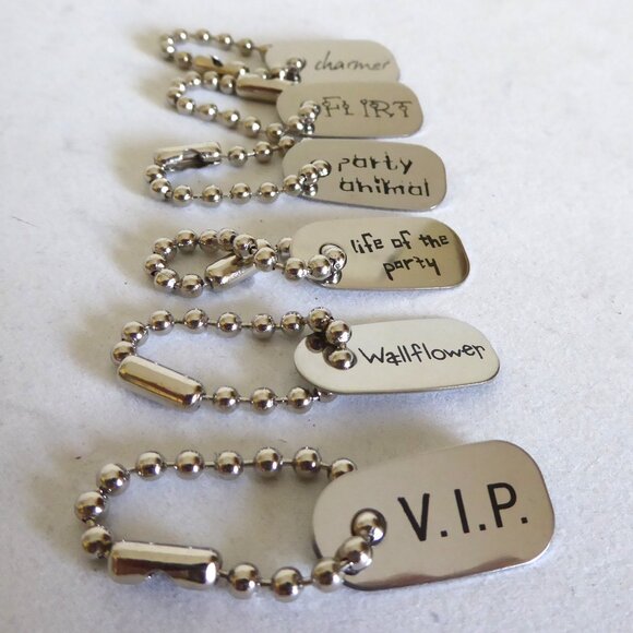 NEW COCKTAIL DRINK METAL CHARACTER TRAIT CHARMS TAG MARKERS SET OF 6 - Picture 5 of 6